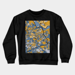 Kitchener Map Pattern in Blue & Gold Crewneck Sweatshirt